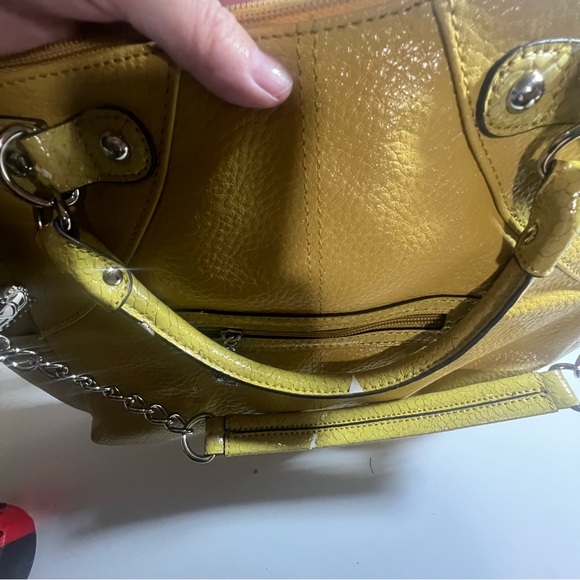 Kathy Van Zeeland yellow faux leather embelleced with rhinestones NWT - Picture 13 of 16